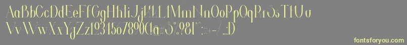 ValkyrieCondensed-fontti – keltaiset fontit harmaalla taustalla