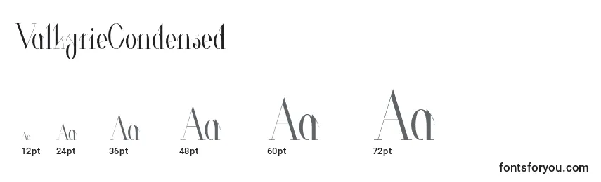 ValkyrieCondensed Font Sizes
