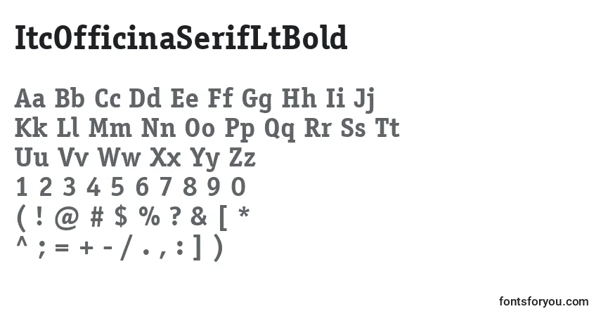 Шрифт ItcOfficinaSerifLtBold – алфавит, цифры, специальные символы