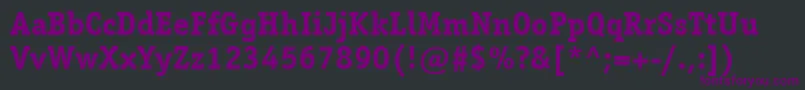フォントItcOfficinaSerifLtBold – 黒い背景に紫のフォント