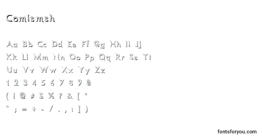 Czcionka Comismsh – alfabet, cyfry, specjalne znaki