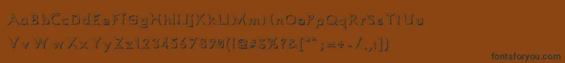 フォントComismsh – 黒い文字が茶色の背景にあります