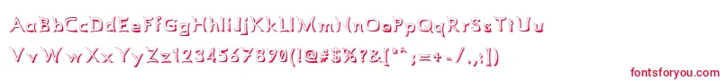 フォントComismsh – 白い背景に赤い文字