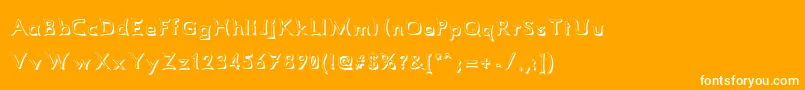 Comismsh-Schriftart – Weiße Schriften auf orangefarbenem Hintergrund