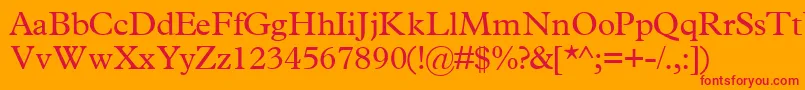 TerminussskRegular Font – Red Fonts on Orange Background