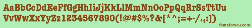 ItcAmericanTypewriterLtBoldCondensed Font – Brown Fonts on Green Background