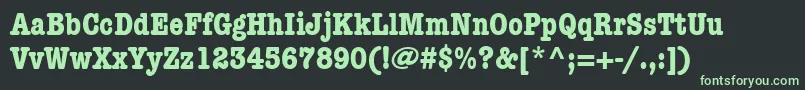 Шрифт ItcAmericanTypewriterLtBoldCondensed – зелёные шрифты на чёрном фоне