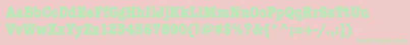 Fonte ItcAmericanTypewriterLtBoldCondensed – fontes verdes em um fundo rosa