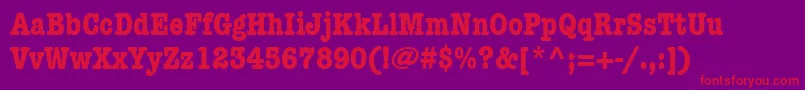 ItcAmericanTypewriterLtBoldCondensed Font – Red Fonts on Purple Background