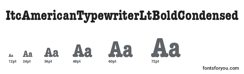 ItcAmericanTypewriterLtBoldCondensed Font Sizes