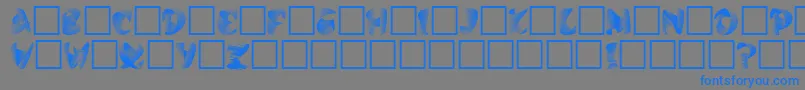 フォントCalypso – 灰色の背景に青い文字