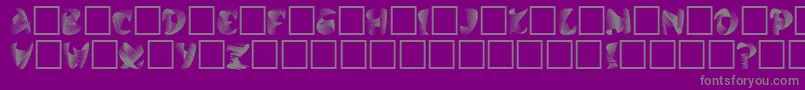 Calypso-Schriftart – Graue Schriften auf violettem Hintergrund