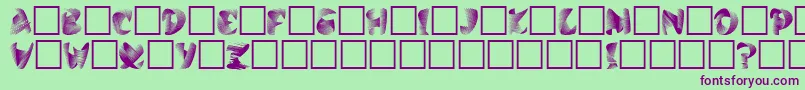 Calypso-Schriftart – Violette Schriften auf grünem Hintergrund