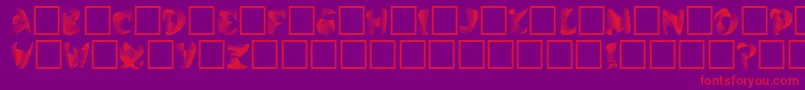 Calypso-Schriftart – Rote Schriften auf violettem Hintergrund