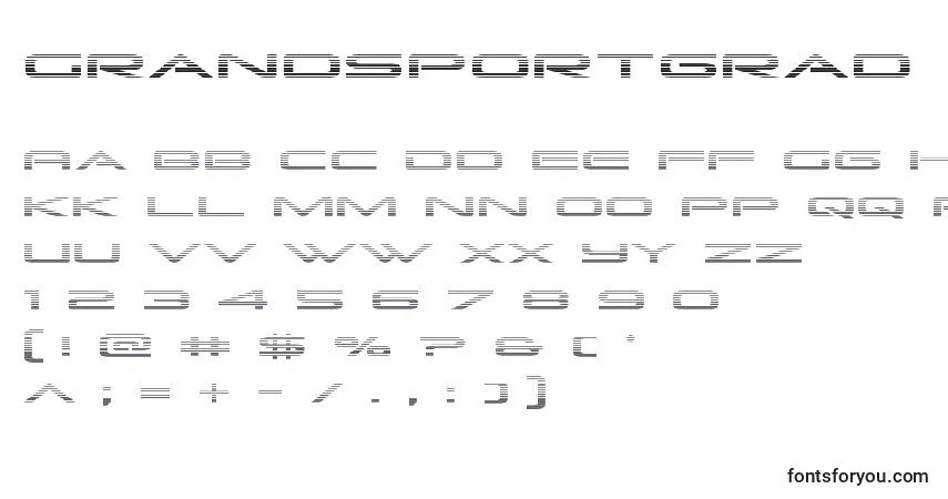 A fonte Grandsportgrad – alfabeto, números, caracteres especiais