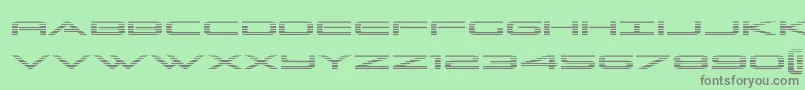 Grandsportgrad-fontti – harmaat kirjasimet vihreällä taustalla