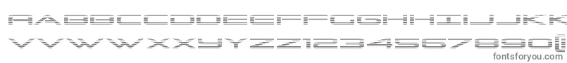 Grandsportgrad-fontti – harmaat kirjasimet valkoisella taustalla