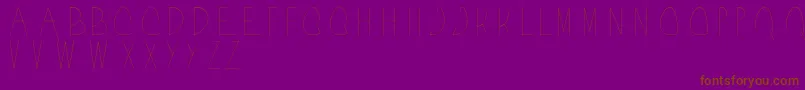 Acorn-Schriftart – Braune Schriften auf violettem Hintergrund