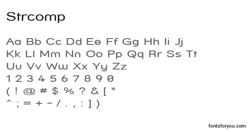 Schriftart Strcomp – Alphabet, Zahlen, spezielle Symbole