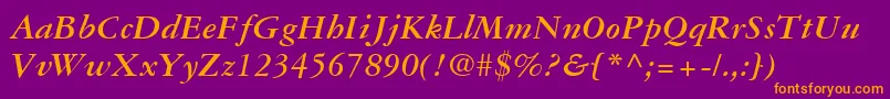 GaramondRepriseSsiBoldItalic Font – Orange Fonts on Purple Background