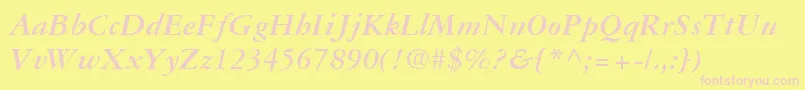 GaramondRepriseSsiBoldItalic Font – Pink Fonts on Yellow Background