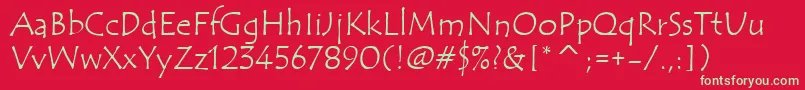 TempusSansItc Font – Green Fonts on Red Background