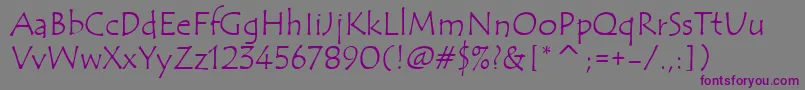 TempusSansItc Font – Purple Fonts on Gray Background