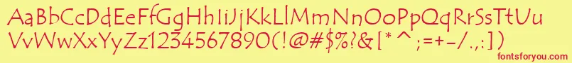 TempusSansItc Font – Red Fonts on Yellow Background