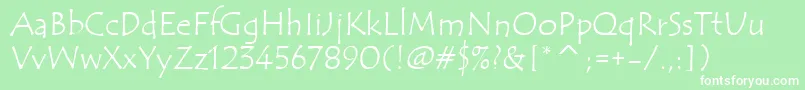 TempusSansItc Font – White Fonts on Green Background