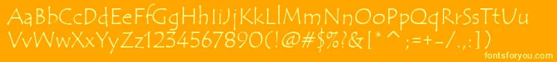 TempusSansItc Font – Yellow Fonts on Orange Background