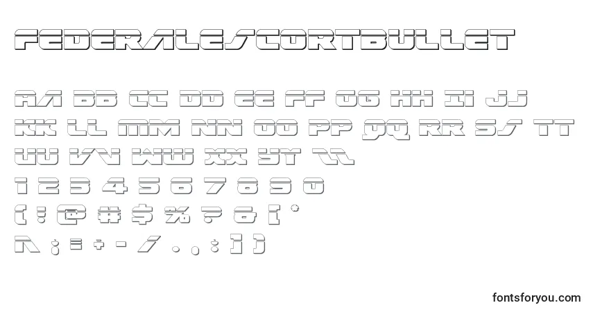 Czcionka Federalescortbullet – alfabet, cyfry, specjalne znaki