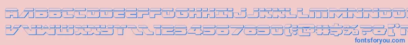 Federalescortbullet-Schriftart – Blaue Schriften auf rosa Hintergrund