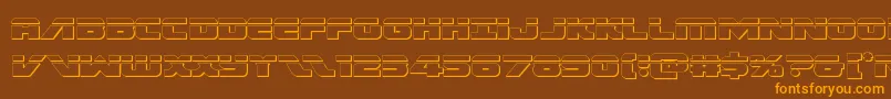 Czcionka Federalescortbullet – pomarańczowe czcionki na brązowym tle