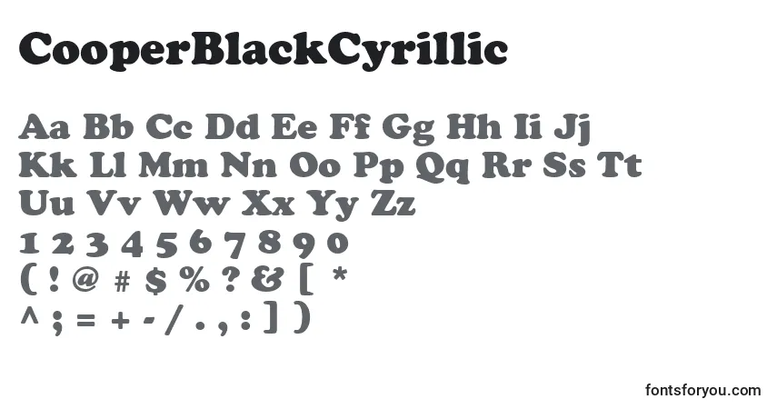 Schriftart CooperBlackCyrillic – Alphabet, Zahlen, spezielle Symbole
