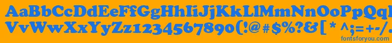 CooperBlackCyrillic Font – Blue Fonts on Orange Background