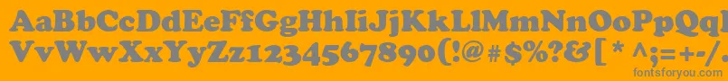 CooperBlackCyrillic-Schriftart – Graue Schriften auf orangefarbenem Hintergrund