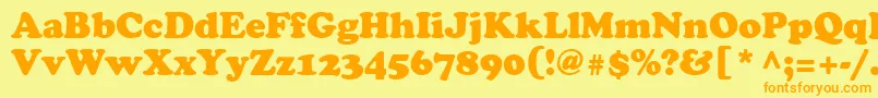 CooperBlackCyrillic Font – Orange Fonts on Yellow Background