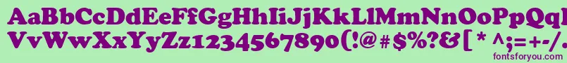 CooperBlackCyrillic Font – Purple Fonts on Green Background