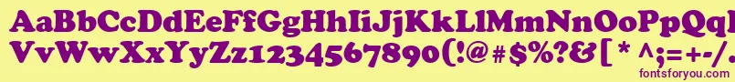 CooperBlackCyrillic Font – Purple Fonts on Yellow Background
