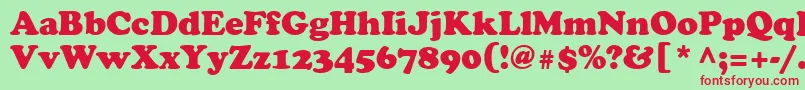 CooperBlackCyrillic Font – Red Fonts on Green Background