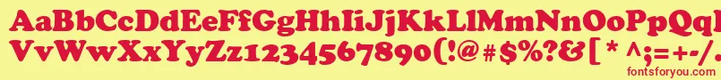 CooperBlackCyrillic Font – Red Fonts on Yellow Background
