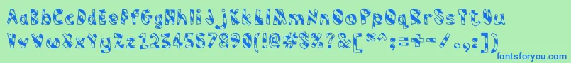 Humbug Font – Blue Fonts on Green Background
