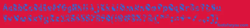 Humbug Font – Blue Fonts on Red Background
