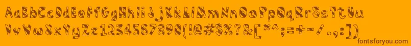 Humbug-Schriftart – Braune Schriften auf orangefarbenem Hintergrund