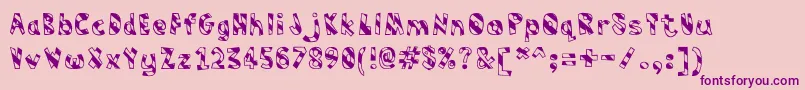 Humbug-Schriftart – Violette Schriften auf rosa Hintergrund