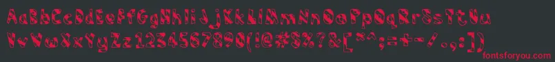 Humbug-Schriftart – Rote Schriften auf schwarzem Hintergrund