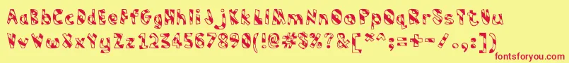 Humbug Font – Red Fonts on Yellow Background