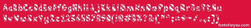フォントHumbug – 赤い背景に白い文字