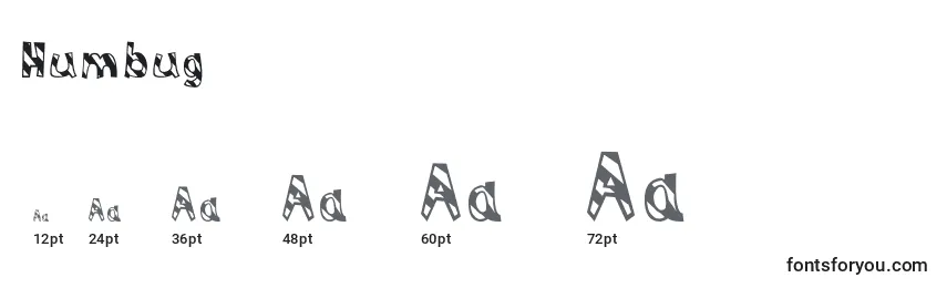 Humbug Font Sizes