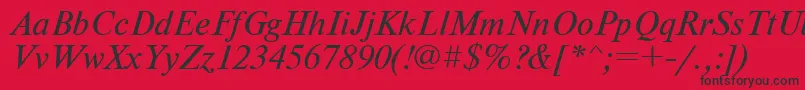 フォントNewtoncItalic – 赤い背景に黒い文字
